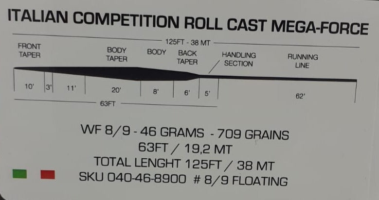 Soldarini Fly line Specialist Italian Competition Roll Cast MEGA/FORCE wf 8/9 Floating CODE DI TOPO SOLDARINI