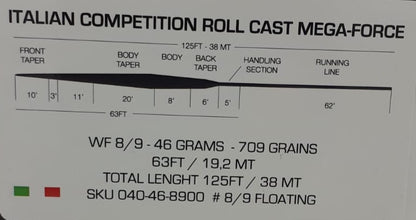 Soldarini Fly line Specialist Italian Competition Roll Cast MEGA/FORCE wf 8/9 Floating CODE DI TOPO SOLDARINI