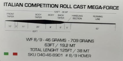 Soldarini Fly Line Specialist Italian Competition Roll Cast MEGA/FORCE wf 8/9 hover 0,6O -1,00 Ips CODE DI TOPO SOLDARINI