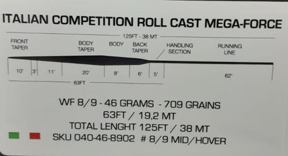 Soldarini Fly Line Specialist Italian Competition Roll Cast MEGA/FORCE wf 8/9 Mid/hover 0,8O -1,15 Ips CODE DI TOPO SOLDARINI